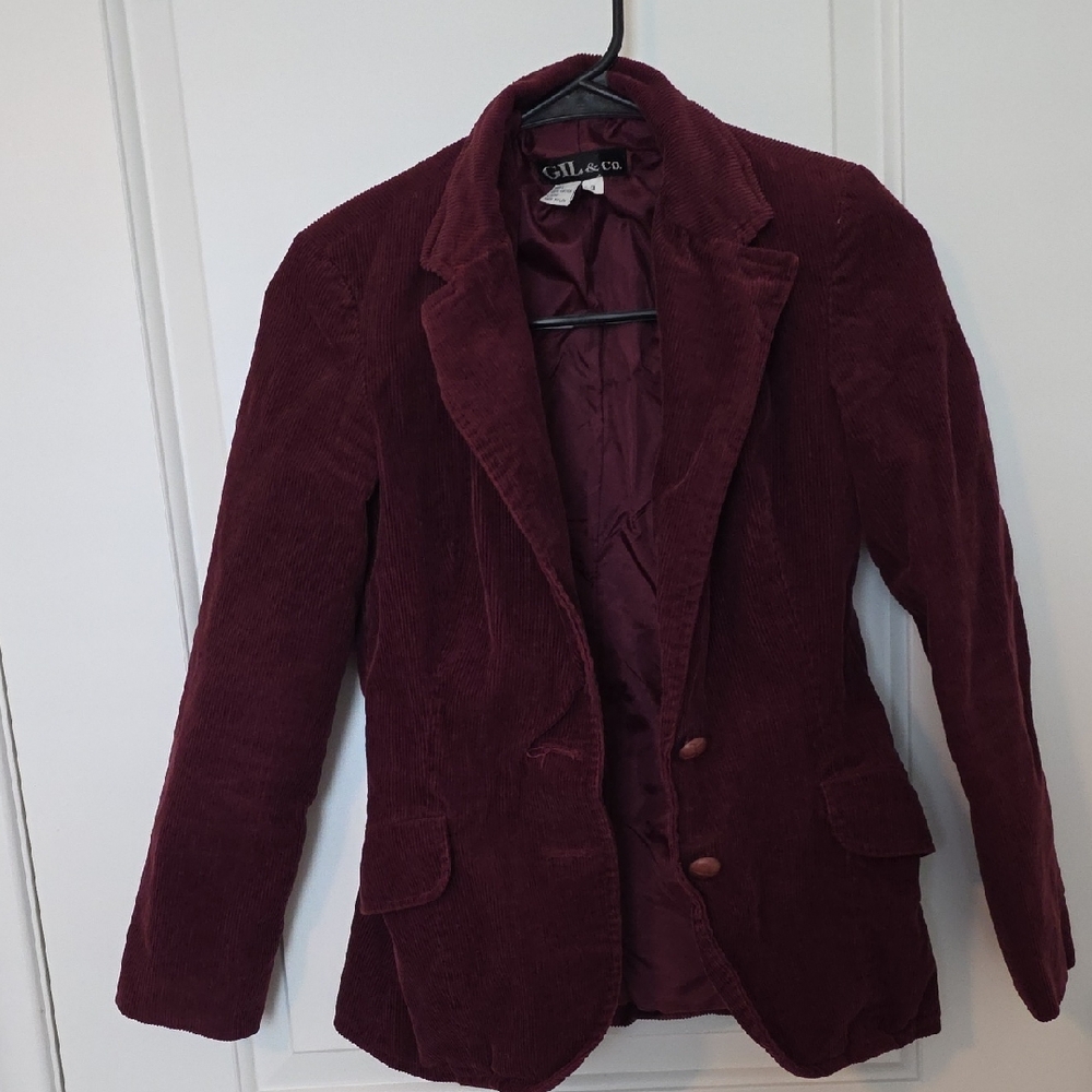 Women's Burgundy Corduroy Blazer